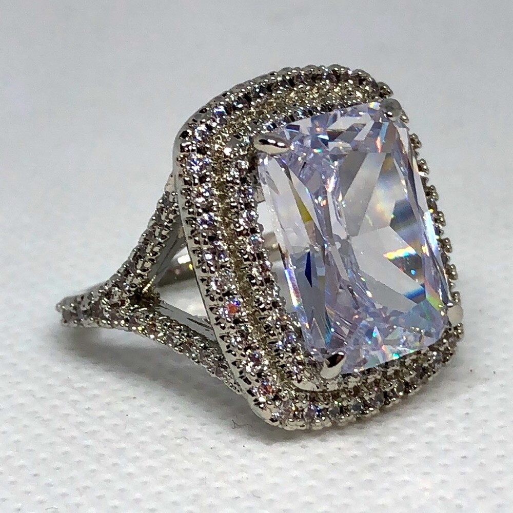 S925/Platinum Huge 6.84ct CZ Diamond Bling Ring!!!!